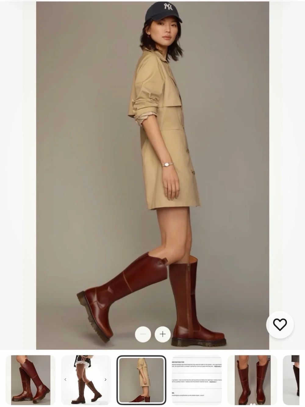 Dr. Martens Amaayah HI Brown Leather Over-the-Knee Boots